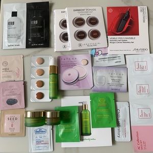 Beauty samples (Tata Harper, Anastasia Beverly Hills, VERB, Shiseido, Tatcha)